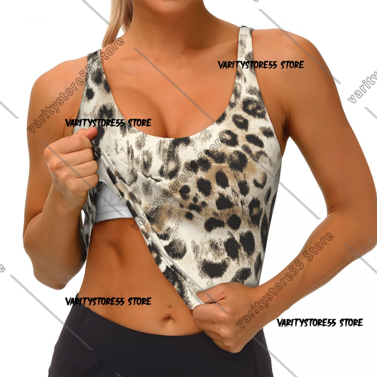 Leopard Print Yoga Vest Women  - đánh giá và giá Outdoor Sport Day